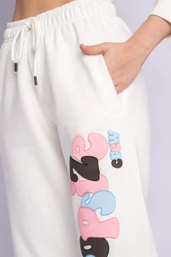 PUFFER PRINT MIXED COLOR JOGGER CREAM WHITE