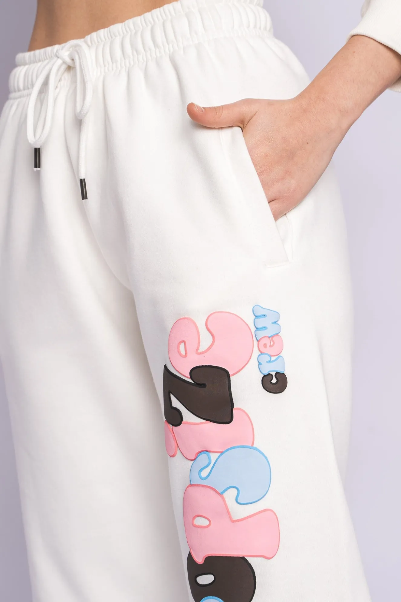 PUFFER PRINT MIXED COLOR JOGGER CREAM WHITE