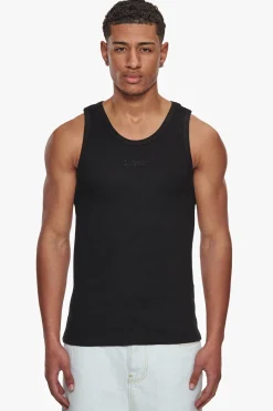 RIB TANK TOP BLACK