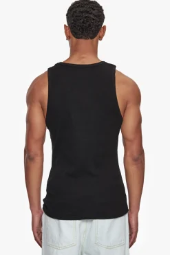 RIB TANK TOP BLACK