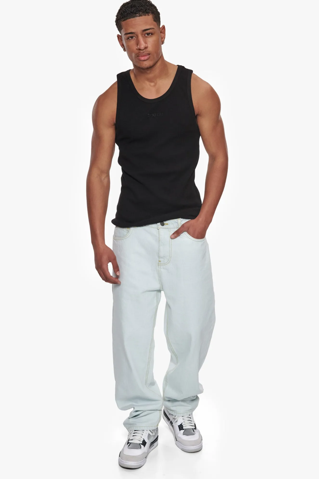 RIB TANK TOP BLACK