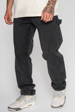 STRAIGHT FIT JEANS WASHED GRAY