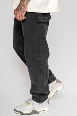 STRAIGHT FIT JEANS WASHED GRAY
