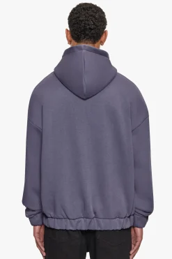 SUPER HEAVY OVERISZE BLANK ZIP HOODIE GRANITE