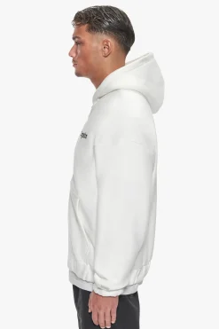 SUPER HEAVY OVERSIZE BLANK ZIP HOODIE CREAM WHITE