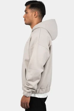 SUPER HEAVY OVERSIZE BLANK ZIP HOODIE MOON BEAM