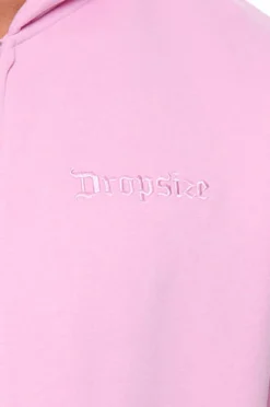 SUPER HEAVY OVERSIZE BLANK ZIP HOODIE PINK