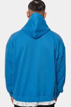 SUPER HEAVY OVERSIZE BLANK ZIP HOODIE ROYAL BLUE