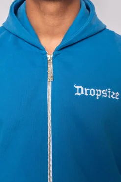 SUPER HEAVY OVERSIZE BLANK ZIP HOODIE ROYAL BLUE