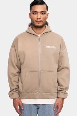 SUPER HEAVY OVERSIZE BLANK ZIP HOODIE WEATHERED TEAK