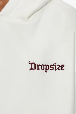SUPER HEAVY OVERSIZE EMBO HOODIE CREAM BORDEAUX