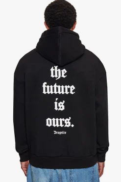 SUPER HEAVY OVERSIZE FUTURE IS OURS HOODIE BLACK