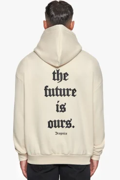 SUPER HEAVY OVERSIZE FUTURE IS OURS HOODIE COCONUT/BLACK