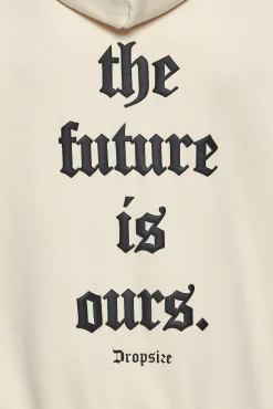 SUPER HEAVY OVERSIZE FUTURE IS OURS HOODIE COCONUT/BLACK