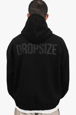 SUPER HEAVY OVERSIZE HD PRINT ZIP HOODIE BLACK