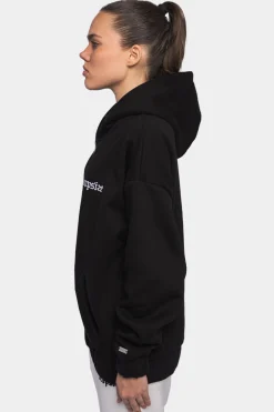 SUPER HEAVY OVERSIZE LOGO ZIP HOODIE BLACK