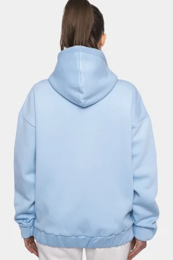SUPER HEAVY OVERSIZE LOGO ZIP HOODIE BABY BLUE