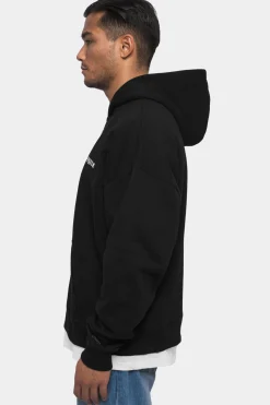 SUPER HEAVY OVERSIZE LOGO ZIP HOODIE BLACK