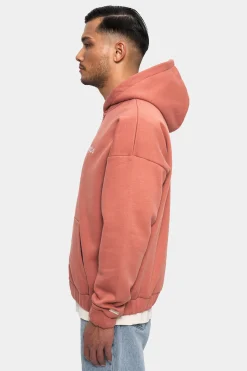 SUPER HEAVY OVERSIZE LOGO DESIGN ZIP HOODIE CANYON CLAY