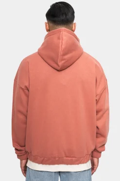 SUPER HEAVY OVERSIZE LOGO DESIGN ZIP HOODIE CANYON CLAY