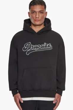 SUPER HEAVY OVERSIZE SMOOTH LOGO HOODIE BLACK
