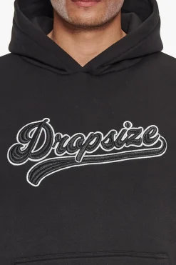 SUPER HEAVY OVERSIZE SMOOTH LOGO HOODIE BLACK