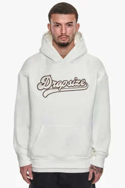 SUPER HEAVY OVERSIZE SMOOTH LOGO HOODIE CREAM WHITE