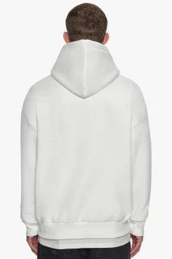 SUPER HEAVY OVERSIZE SMOOTH LOGO HOODIE CREAM WHITE