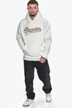 SUPER HEAVY OVERSIZE SMOOTH LOGO HOODIE CREAM WHITE