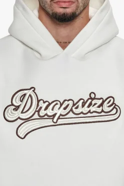 SUPER HEAVY OVERSIZE SMOOTH LOGO HOODIE CREAM WHITE