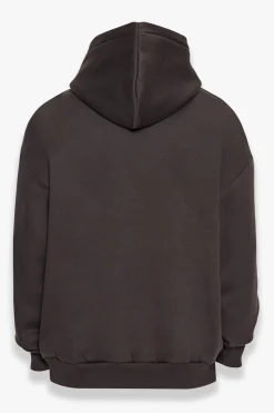 SUPER HEAVY OVERSIZE V2 MIDDLE EMBO HOODIE WASHED BLACK / BLACK