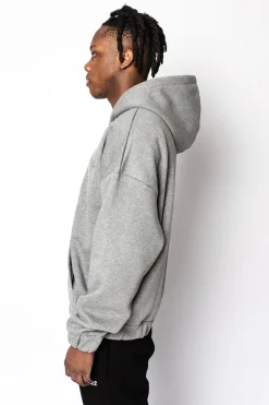 SUPER HEAVY OVERSIZED BLANK ZIP HOODIE DARK GRAY