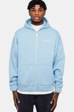 SUPER HEAVY OVERSIZED CRIME ZIP HOODIE BABY BLUE