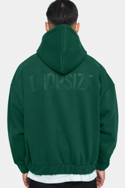 SUPER HEAVY OVERSIZED HD PRINT ZIP HOODIE GREEN