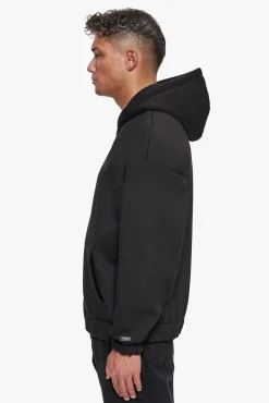 SUPER HEAVY OVERSIZED HD PRINT ZIP HOODIE V2 BLACK