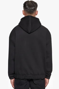 SUPER HEAVY OVERSIZED HD PRINT ZIP HOODIE V2 BLACK