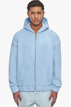 SUPER HEAVY OVERSIZED HD PRINT ZIP HOODIE V2 BABY BLUE