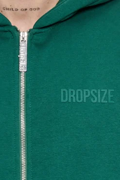 SUPER HEAVY OVERSIZED HD PRINT ZIP HOODIE V2 GREEN