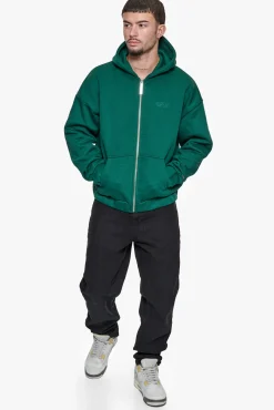 SUPER HEAVY OVERSIZED HD PRINT ZIP HOODIE V2 GREEN