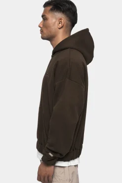 SUPER HEAVY OVERSIZED ZIP-HOODIE CHOCOLATE BROWN