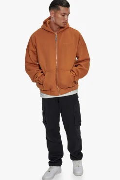 SUPER HEAVY OVERSIZED ZIP-HOODIE PUMPKIN SPICE