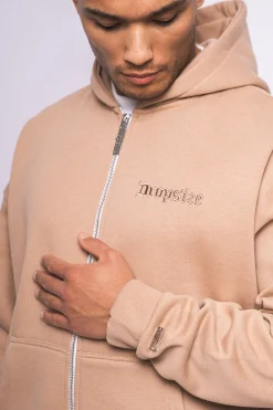 SUPER HEAVY OVERSIZED ZIP HOODIE BEIGE