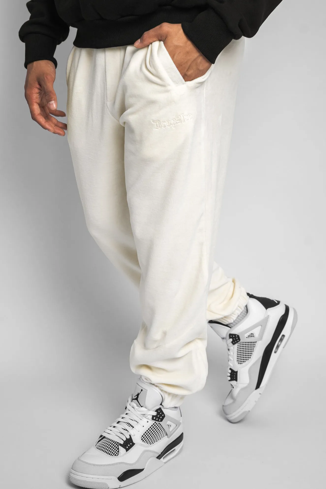 VELOR PANTS CREAM WHITE