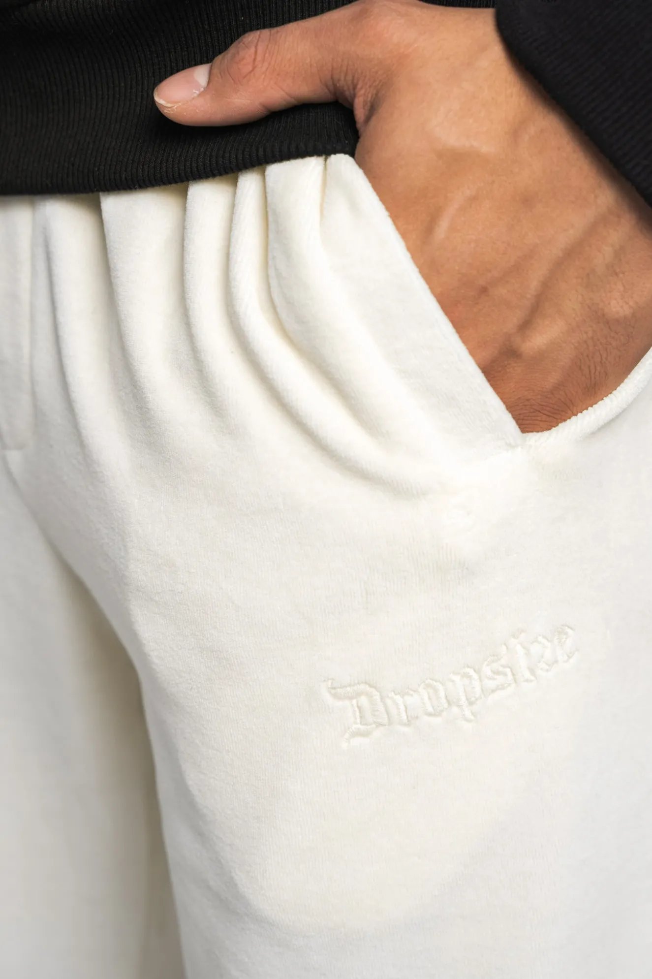 VELOR PANTS CREAM WHITE