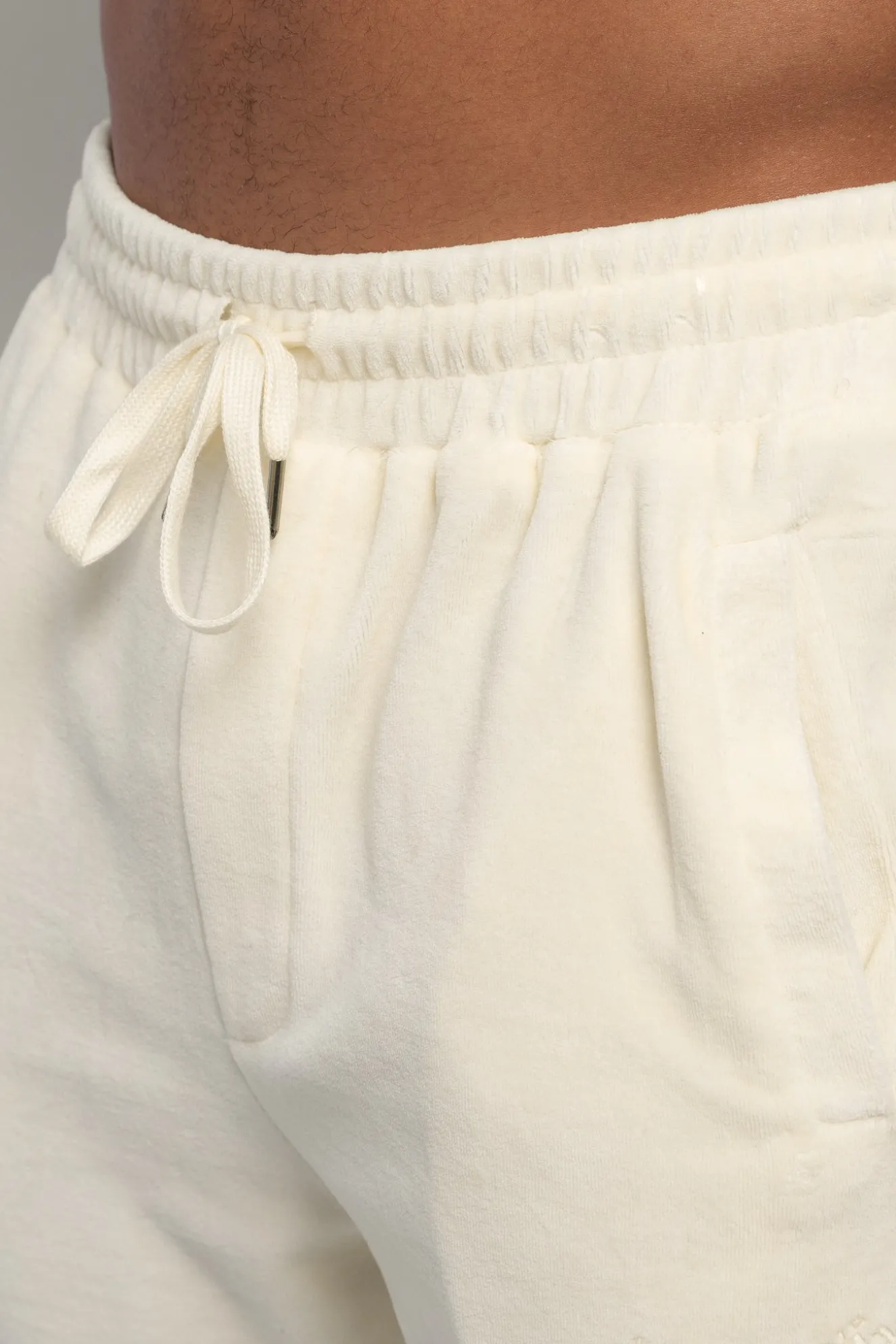 VELOR PANTS CREAM WHITE